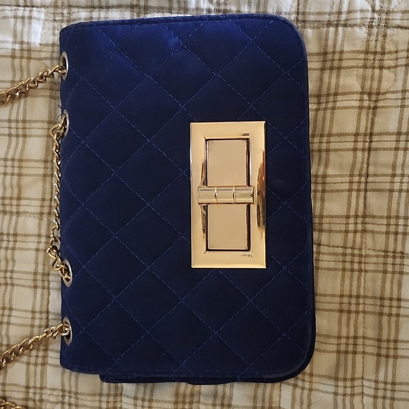 Blue velvet purse - Picture 3 of 5